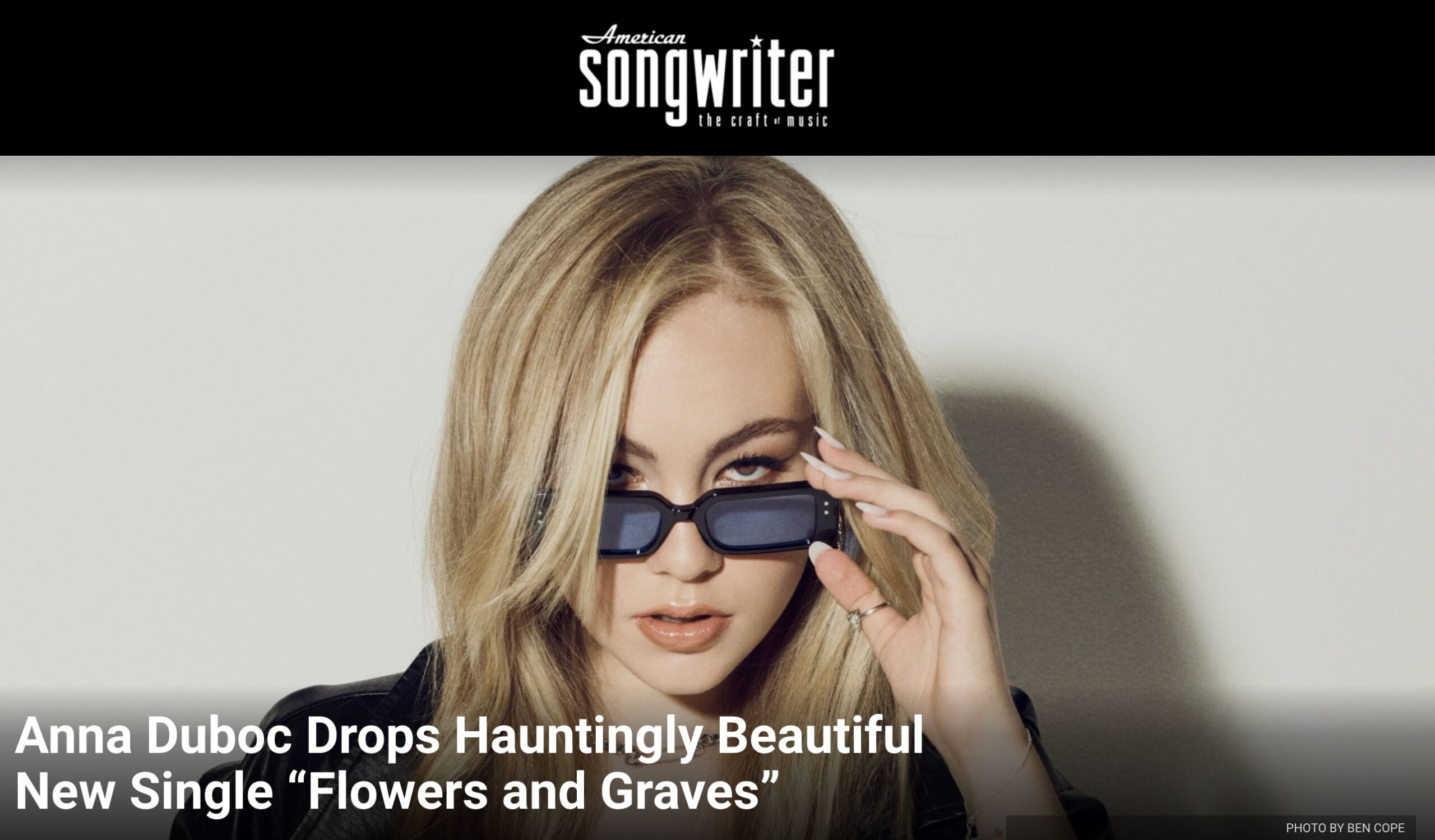 Anna Duboc Drops Hauntingly Beautiful New Single “Flowers and Graves”